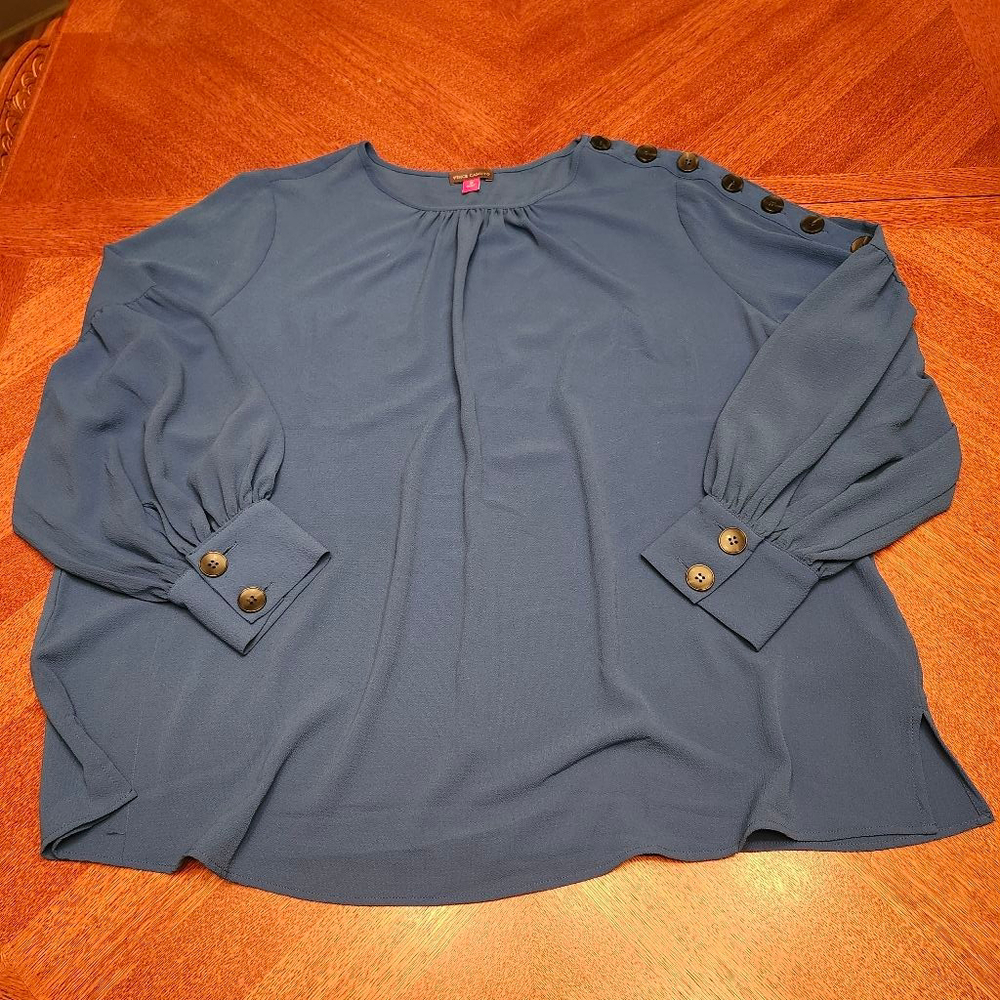 Women's Vince Camuto Blue Blouse Plus Size 1X B1